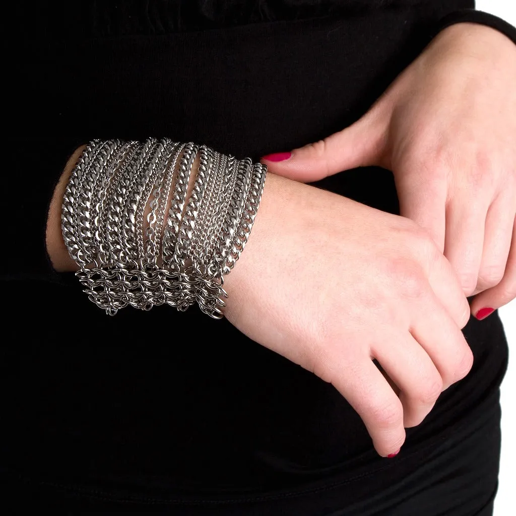 METAL 8-Row Multi-Chain Cuff Bracelet