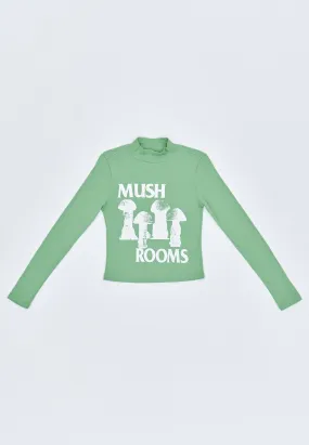 Novae Mush Rooms Ribbed Long Sleeve - pistachio