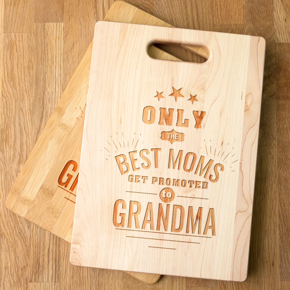 Only the Best Moms Get Promoted to Grandma Personalized Maple Cutting Board