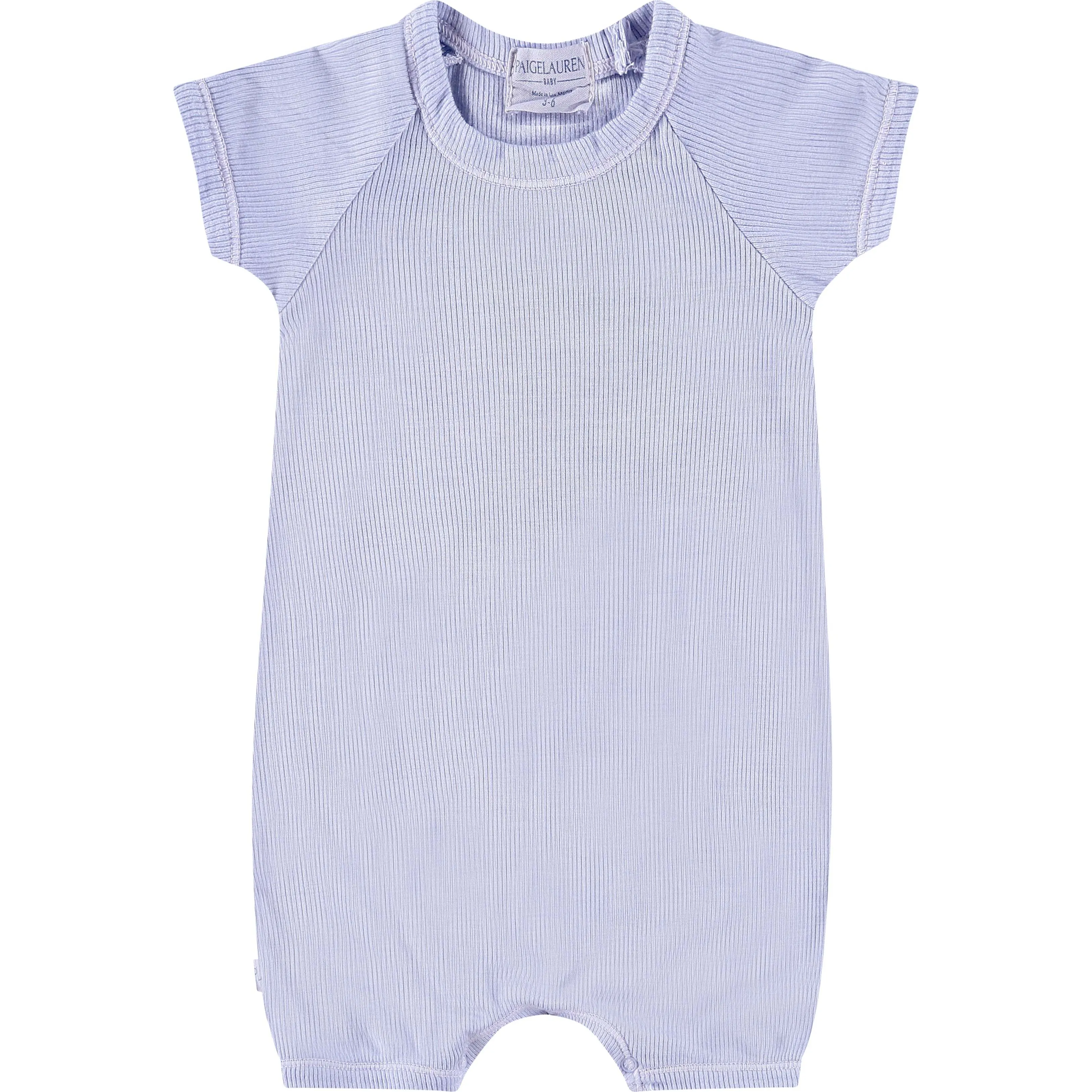 Paige Lauren Garment Dye Ribbed Short Romper, Periwinkle