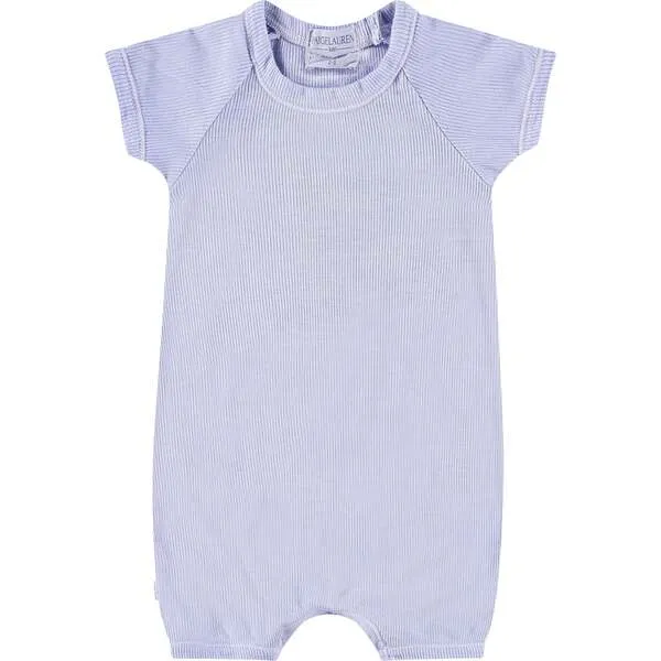 Paige Lauren Garment Dye Ribbed Short Romper, Periwinkle