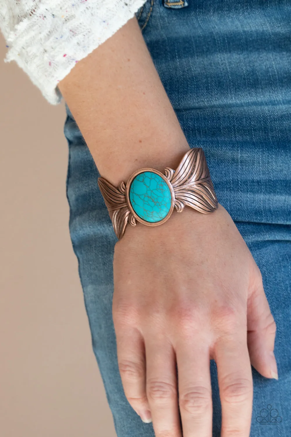 Paparazzi Born To Soar - Copper Blue Cuff Bracelet