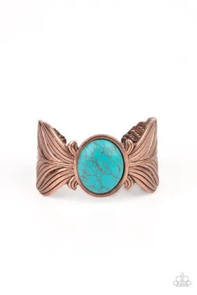 Paparazzi Born To Soar - Copper Blue Cuff Bracelet