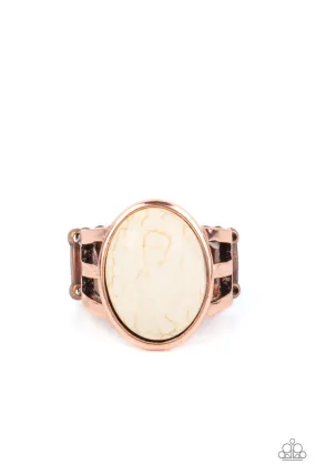 Paparazzi Divine Deseret - Copper White Ring