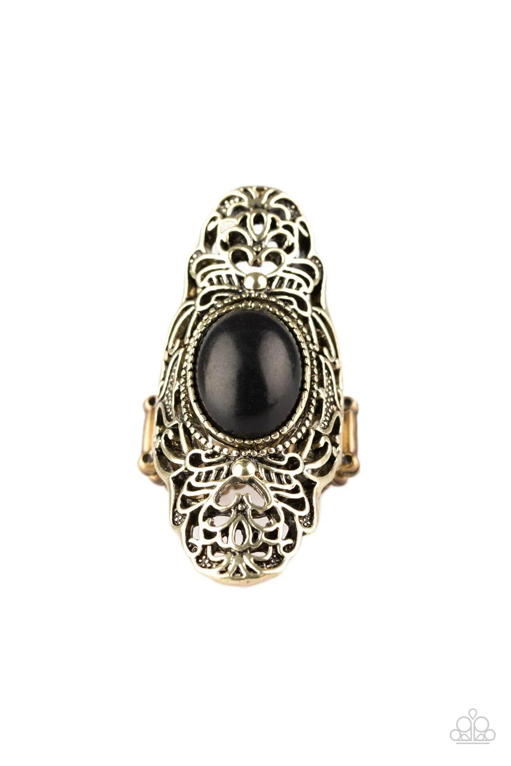 Paparazzi Ego Trippin - Brass Black Ring