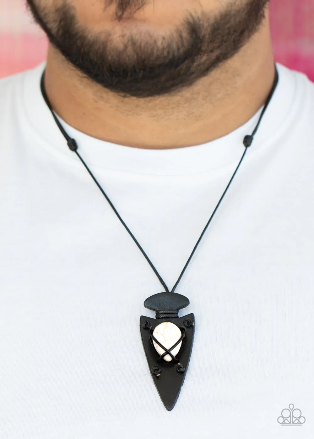 Paparazzi Hold Your ARROWHEAD Up High - White Urban Necklace