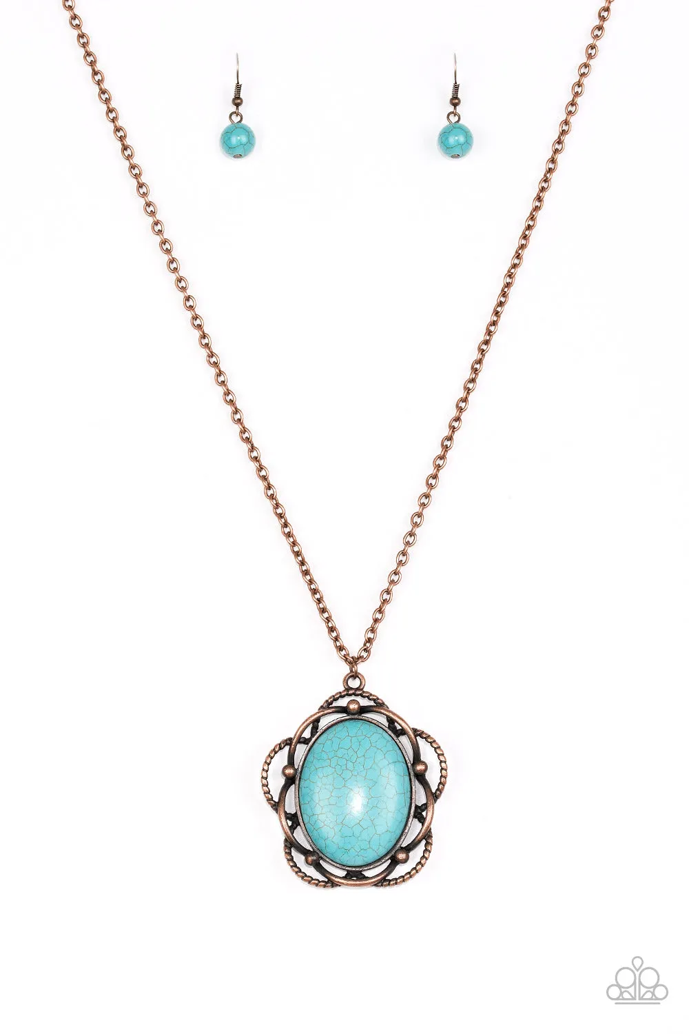 Paparazzi Let Your Dreams BLOOM - Copper Blue Necklace