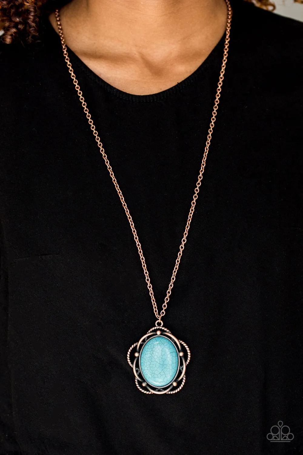 Paparazzi Let Your Dreams BLOOM - Copper Blue Necklace