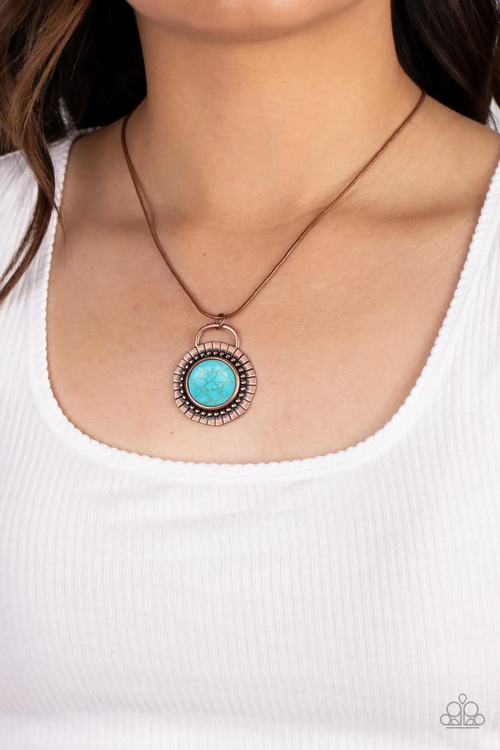 Paparazzi New Age Nomad - Copper Blue Necklace