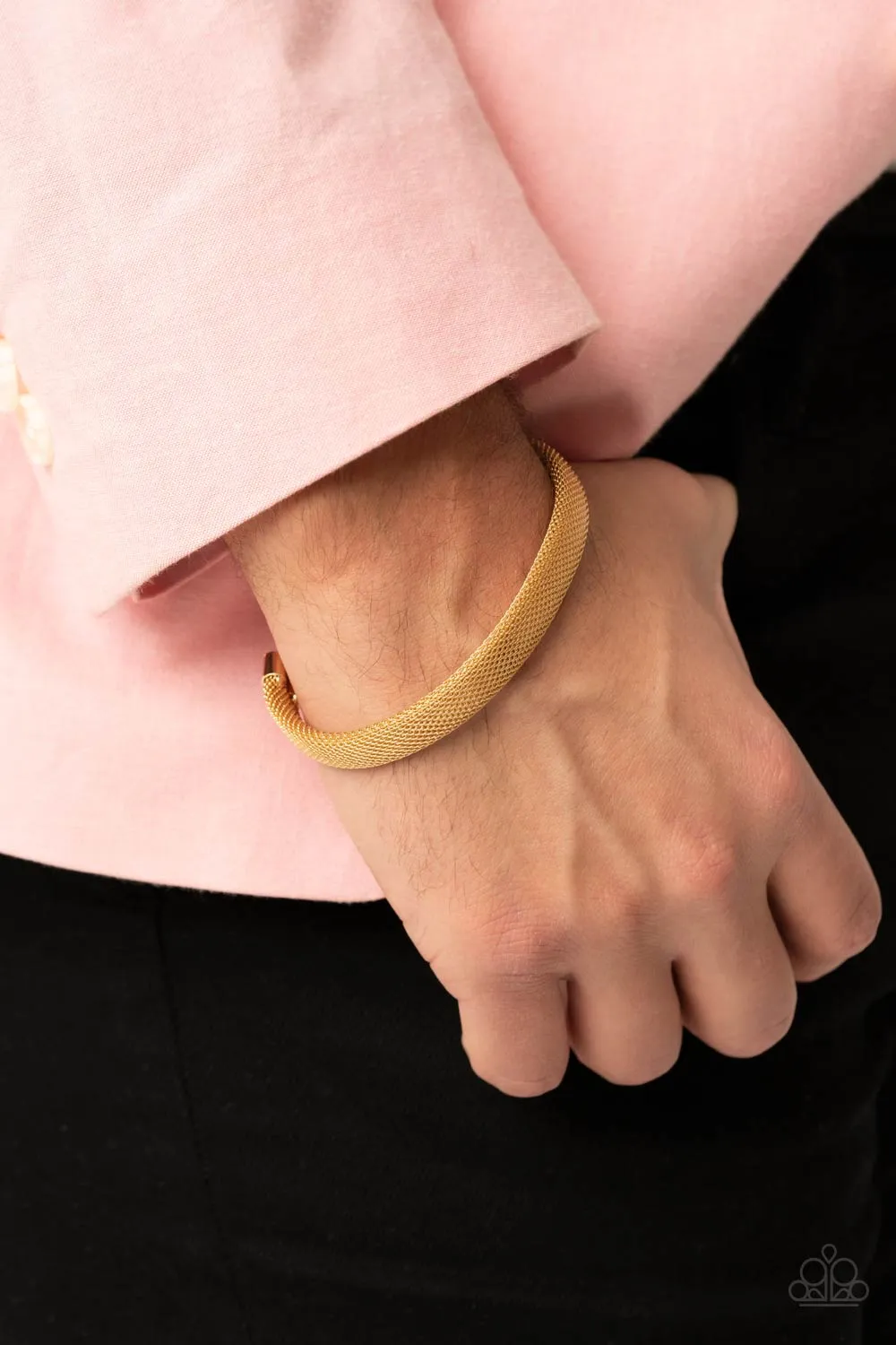 Paparazzi Ready, Willing, and CABLE - Gold Cuff Bracelet