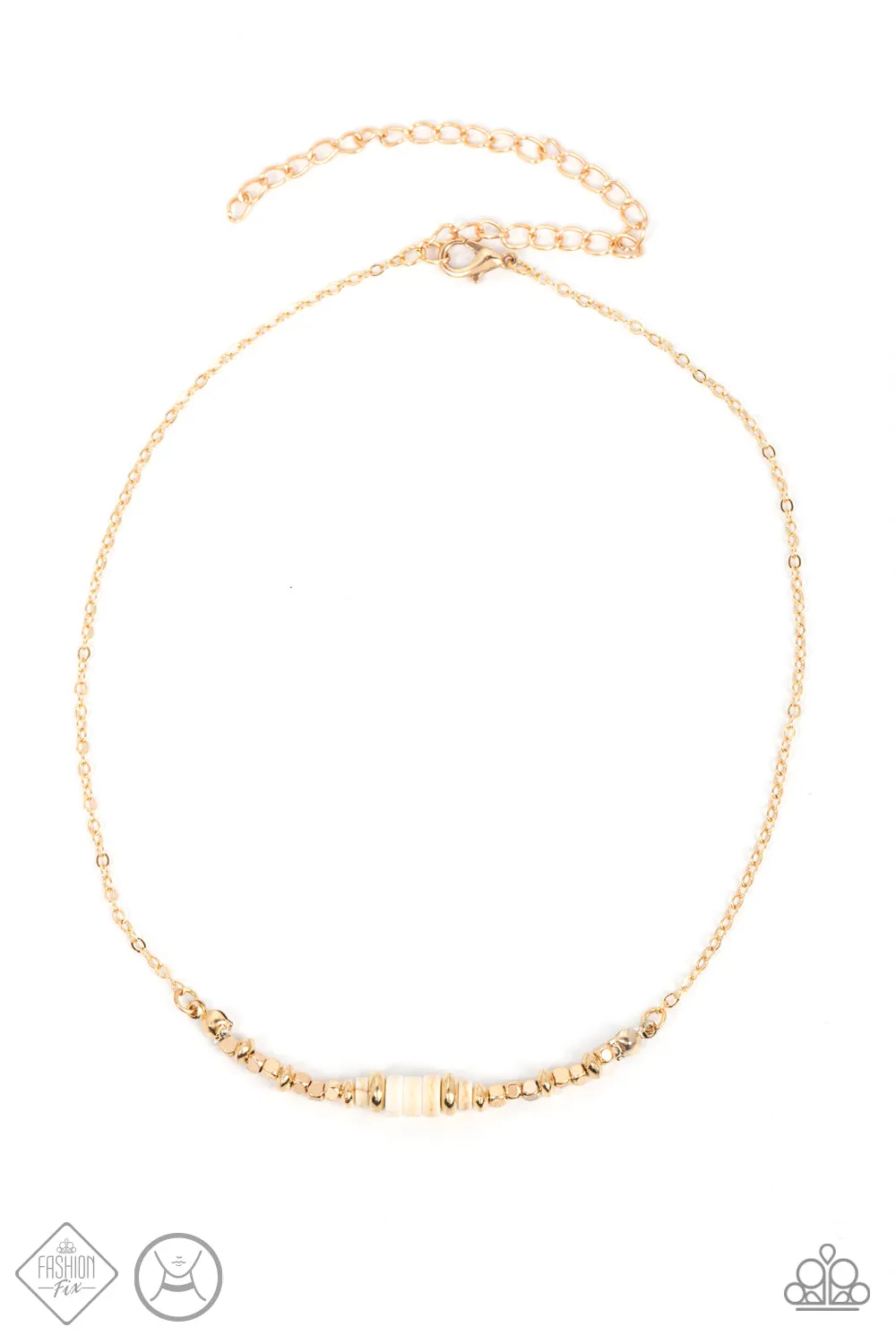 Paparazzi Retro Rejuvenation - Gold Choker Necklace - Fashion Fix - March 2022