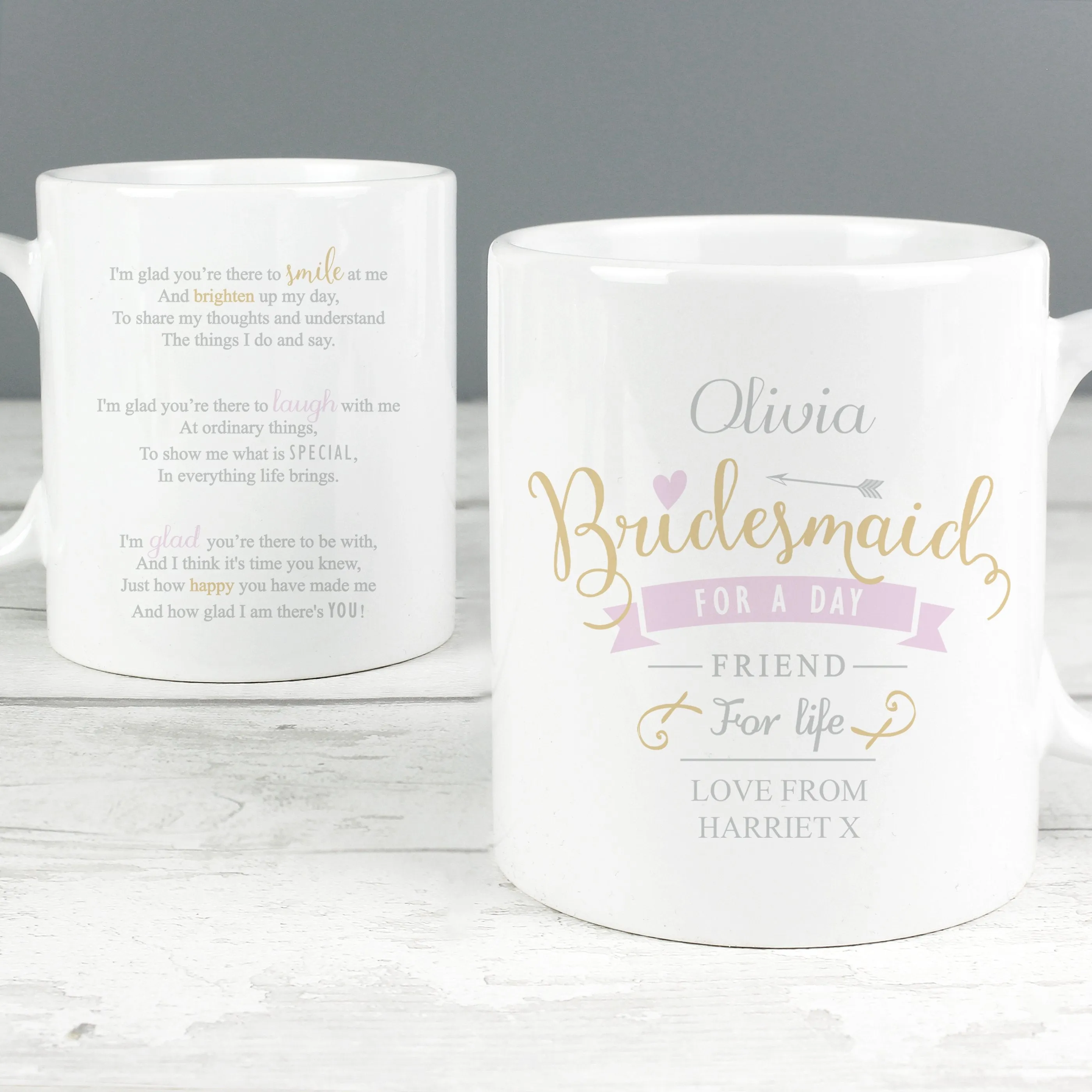 Personalised I Am Glad... Bridesmaid Mug