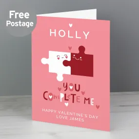 Personalised You Complete Me Card