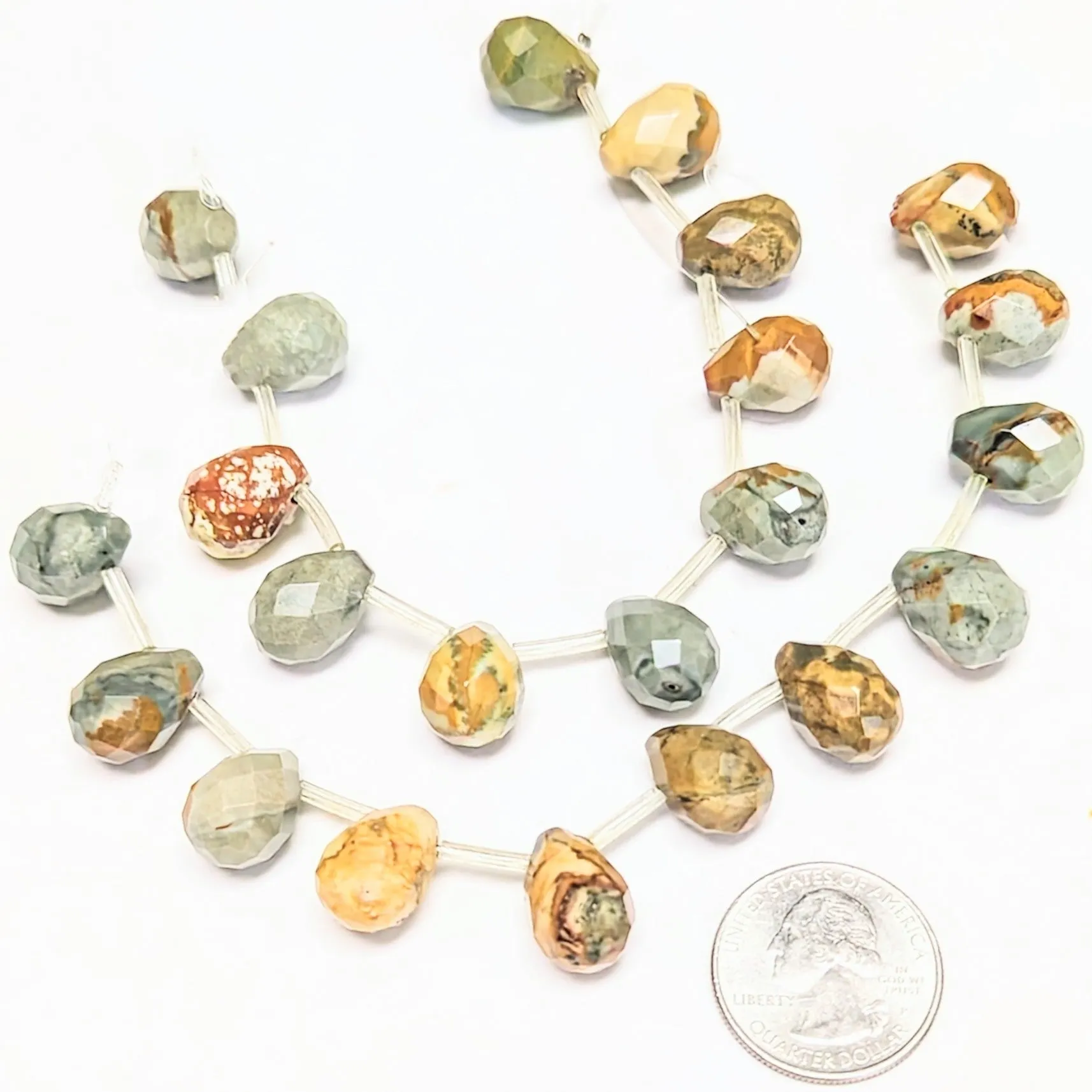 Polychrome Jasper Briolettes - 16x12mm