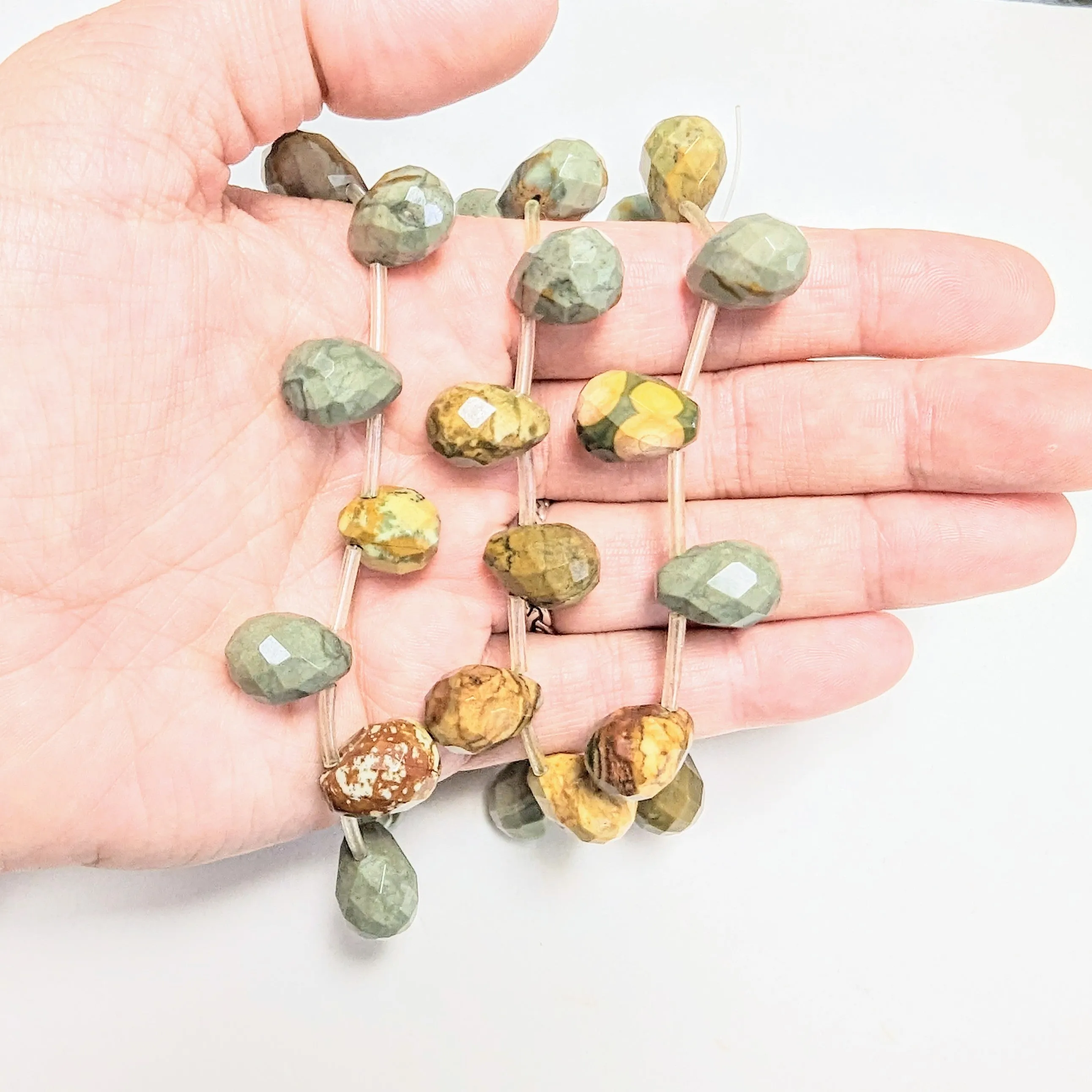 Polychrome Jasper Briolettes - 16x12mm