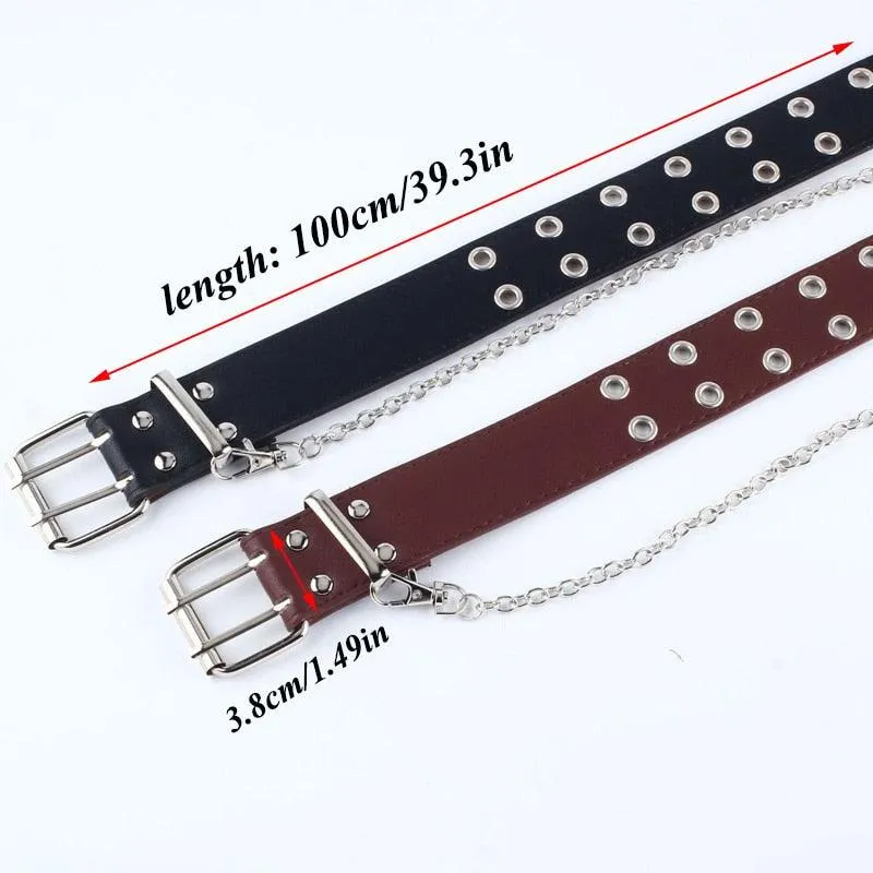 Punk Pu Leather Belt Chain