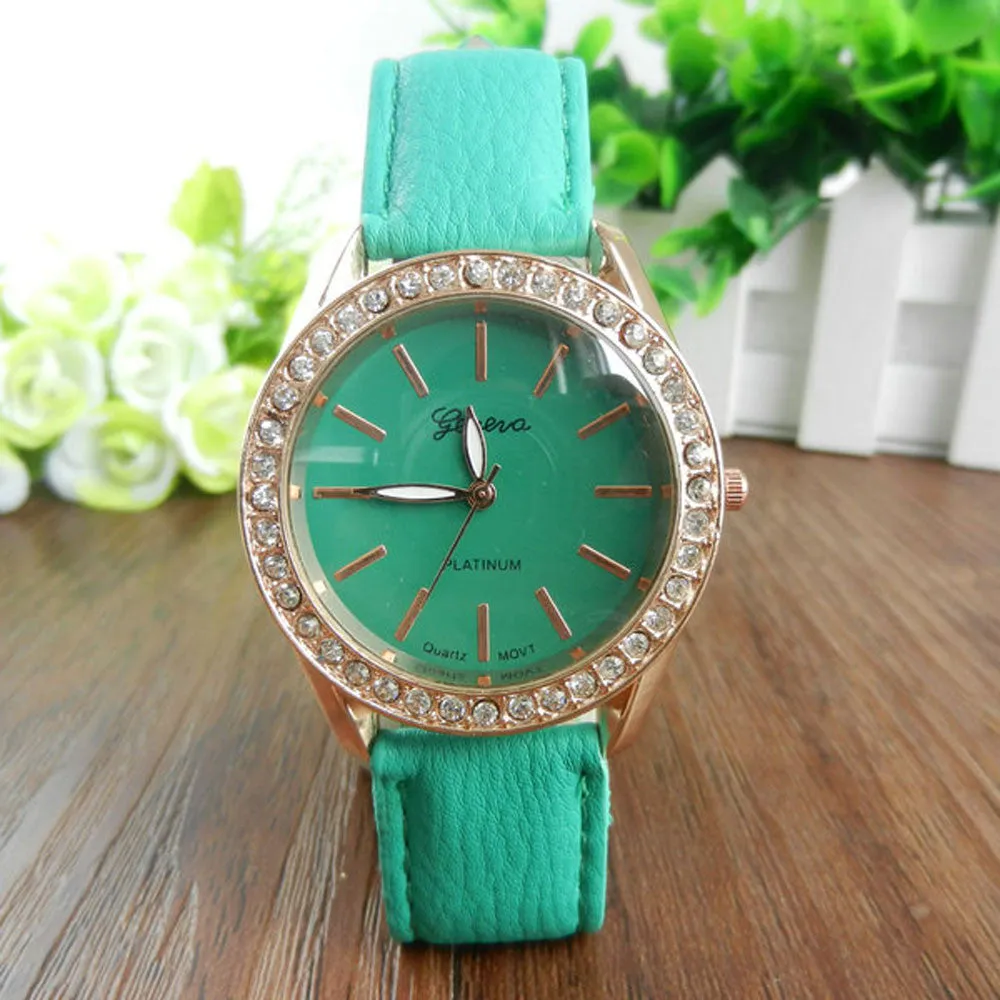 Relogio Feminino Date Day Clock PU Leather Watch Ladies Casual Watch Quartz Clocks Hour Relojes