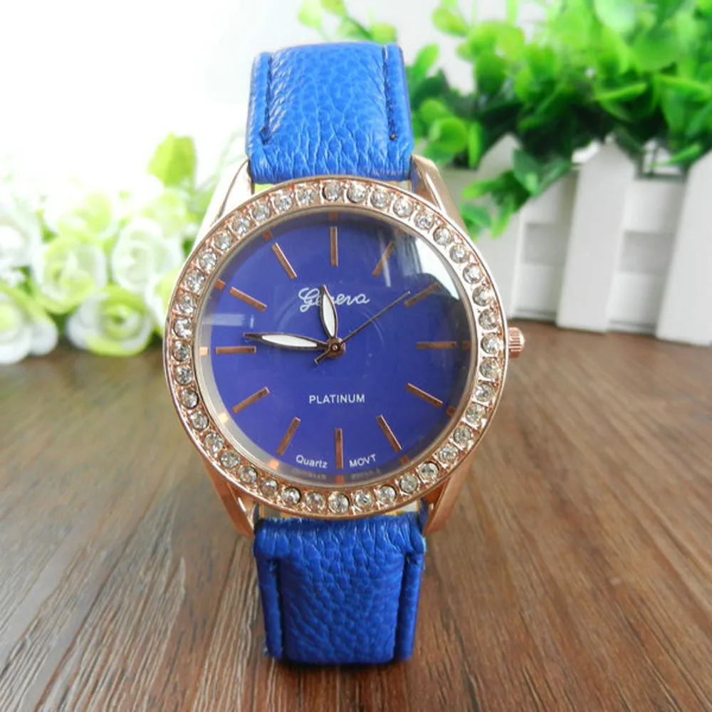 Relogio Feminino Date Day Clock PU Leather Watch Ladies Casual Watch Quartz Clocks Hour Relojes