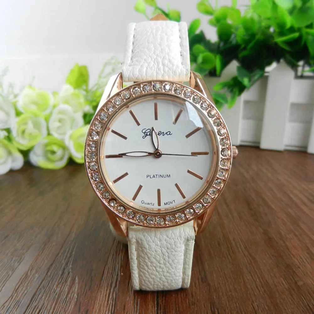 Relogio Feminino Date Day Clock PU Leather Watch Ladies Casual Watch Quartz Clocks Hour Relojes