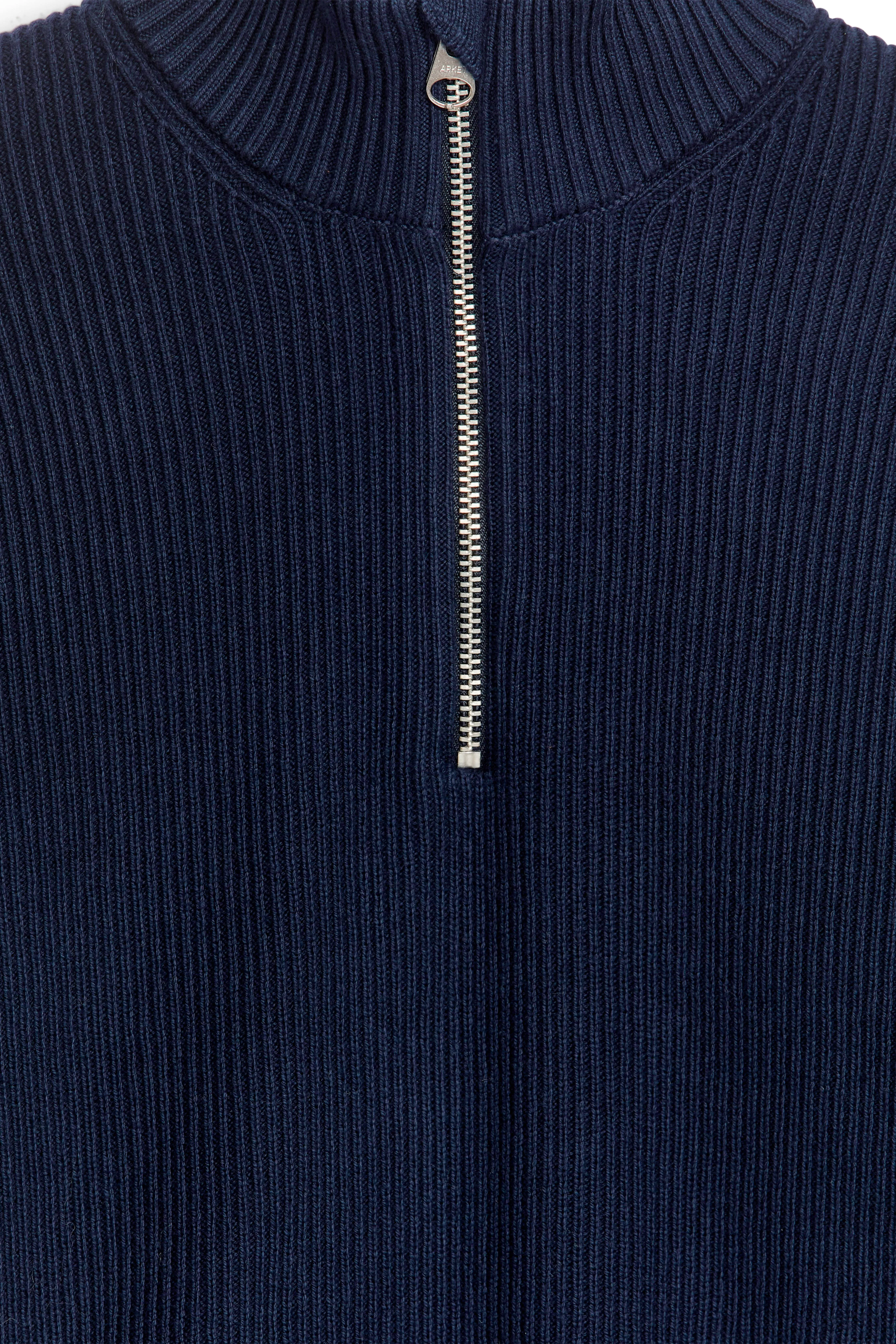 Ribbed Half-Zip Jumper - Long sleeve - Regular length - Dark Blue - Kids | H&M GB