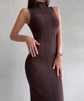 Ribbed Knitted Slim Bodycon Long Dress