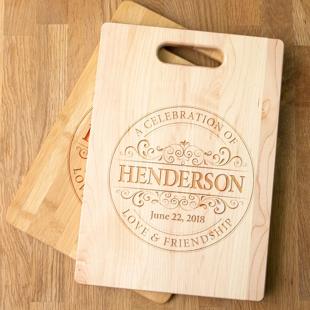 Round Vintage Personalized Maple Cutting Board