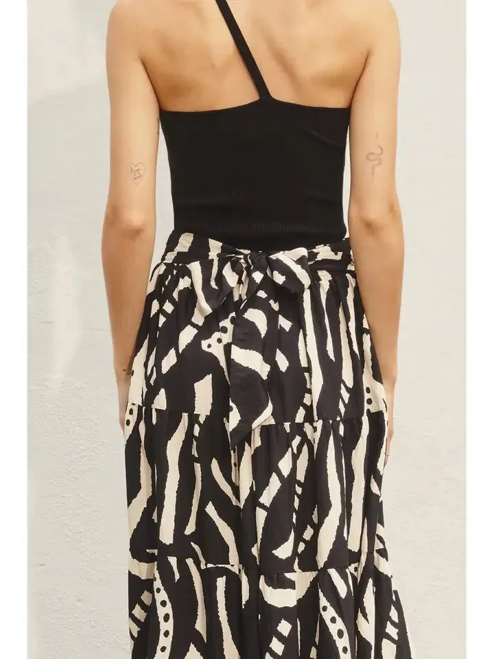 Sash Tie Midi Skirt