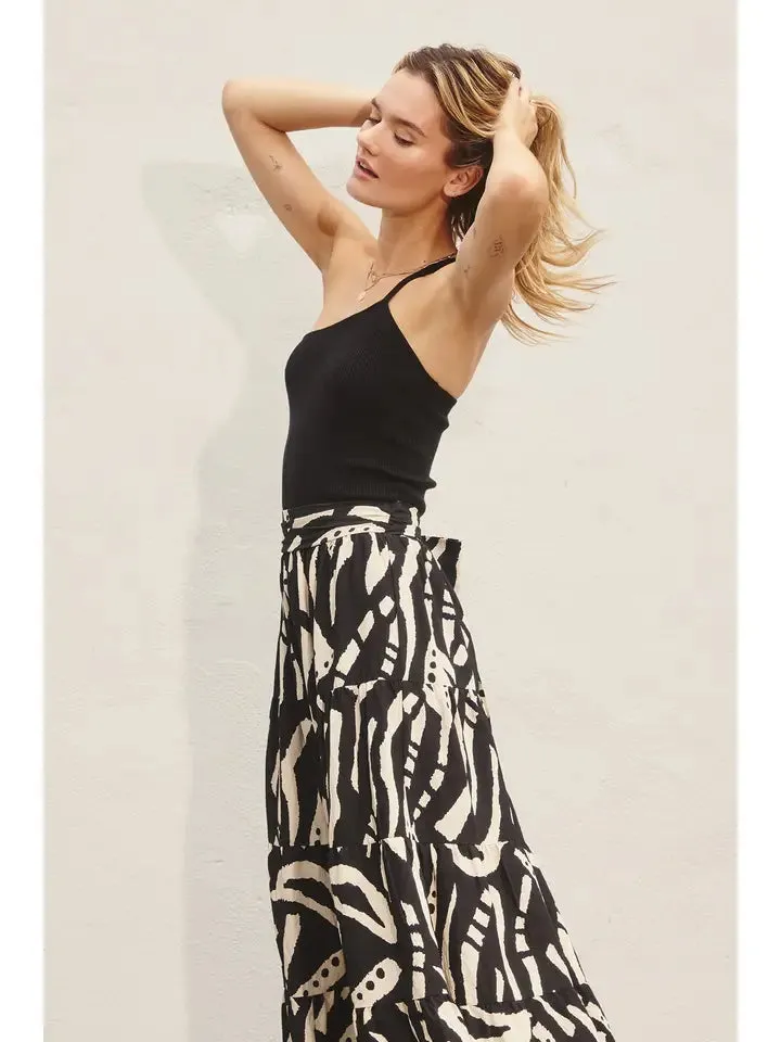 Sash Tie Midi Skirt