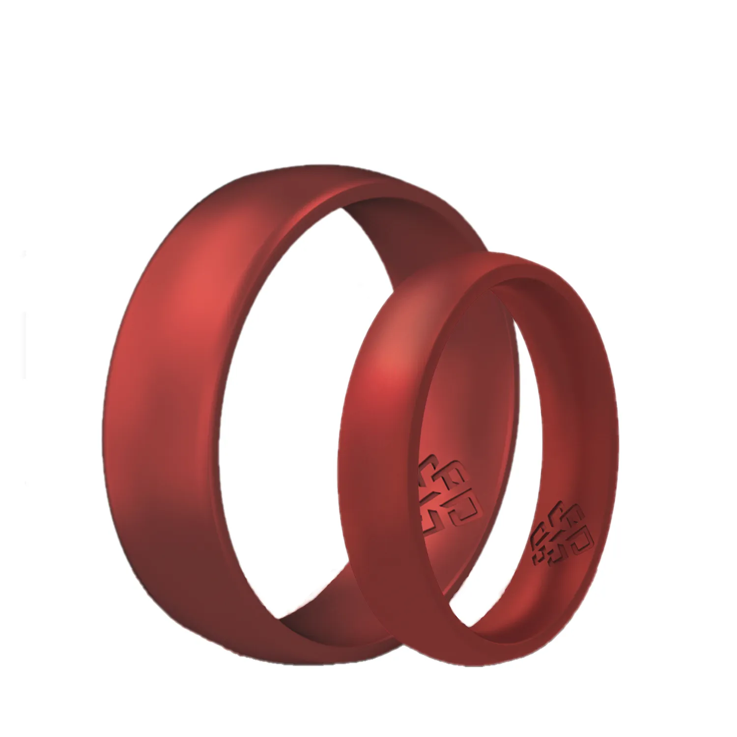 Satin Chrome Red Silicone Unisex Ring