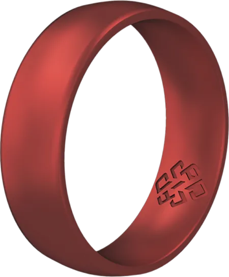 Satin Chrome Red Silicone Unisex Ring