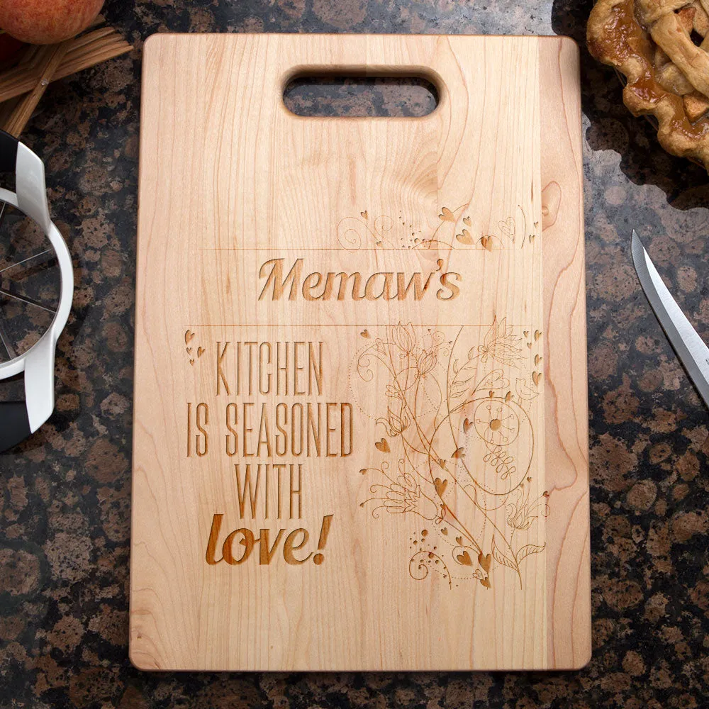 Seasoned With Love Personalized Maple Cutting Board