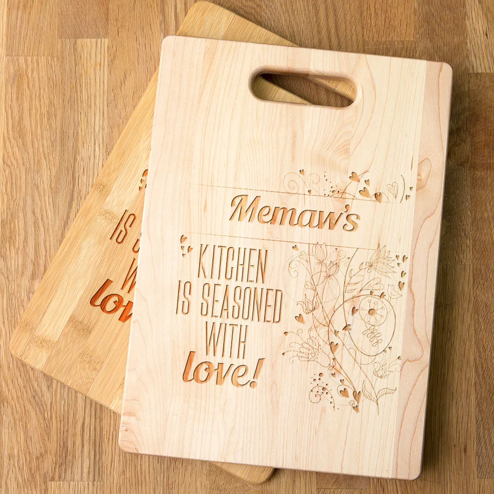 Seasoned With Love Personalized Maple Cutting Board