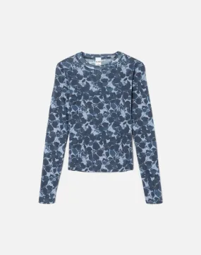 Sheer Long Sleeve Tee - Shark Floral