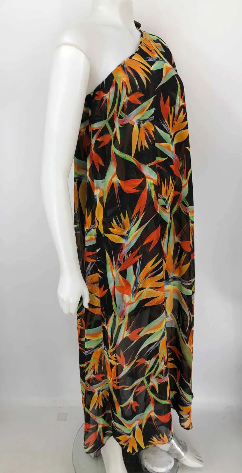 SHOW ME YOUR MUMU Black Yellow One Shoulder Size SMALL (S) Dress