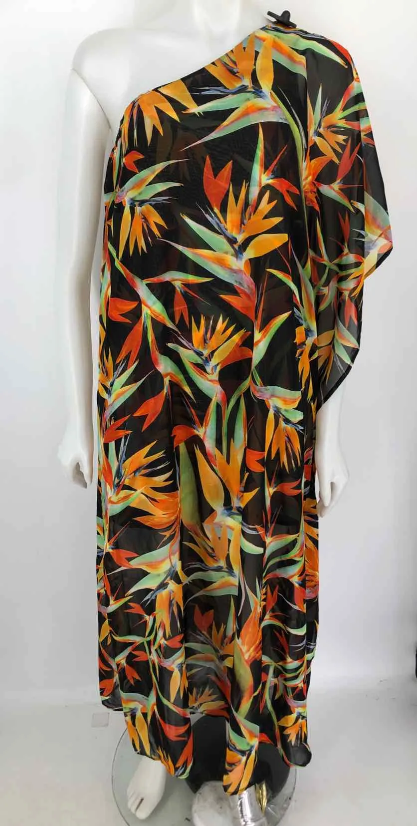 SHOW ME YOUR MUMU Black Yellow One Shoulder Size SMALL (S) Dress