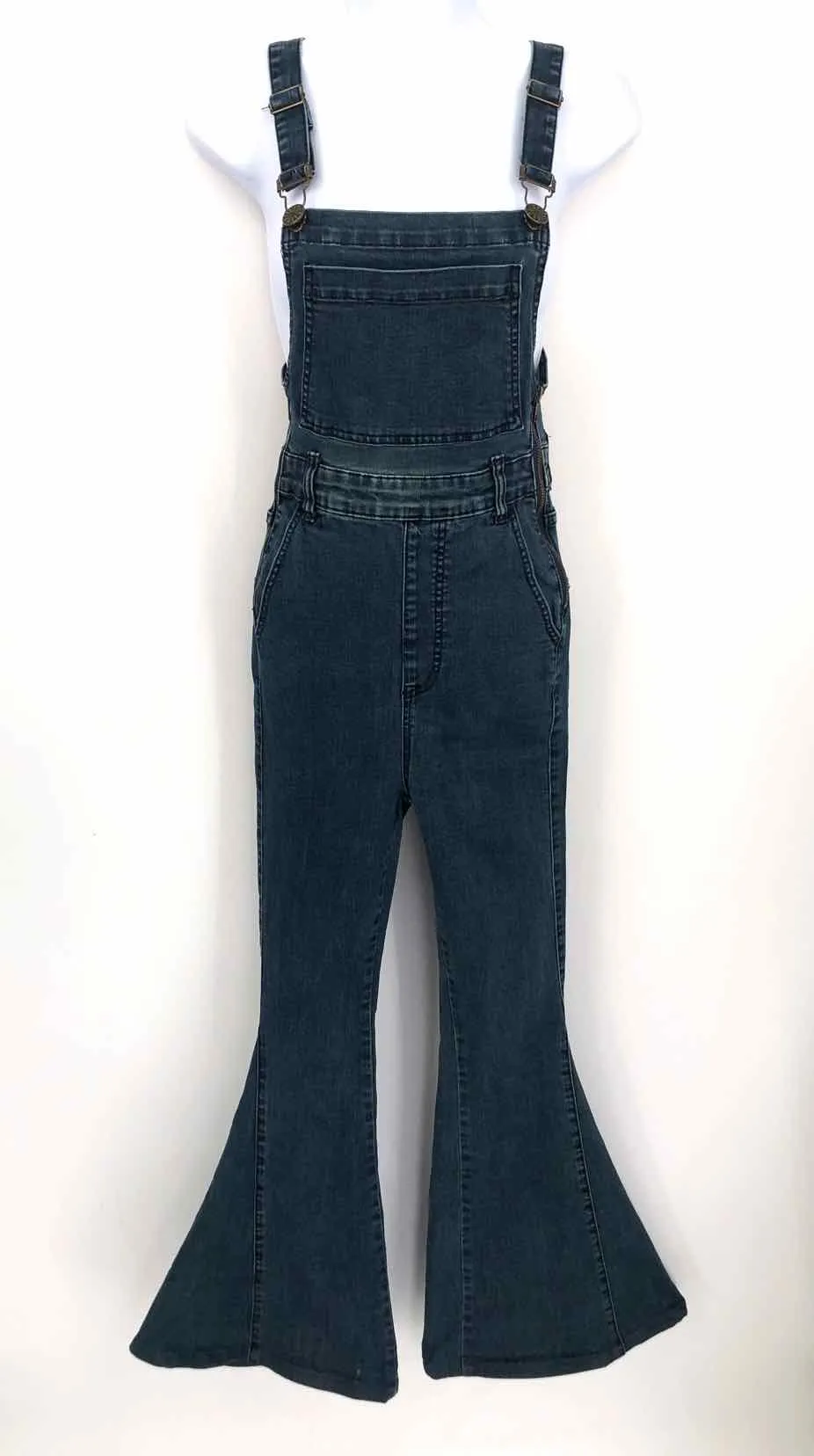 SHOW ME YOUR MUMU Dk Blue Denim Overalls Size X-SMALL Jumpsuit