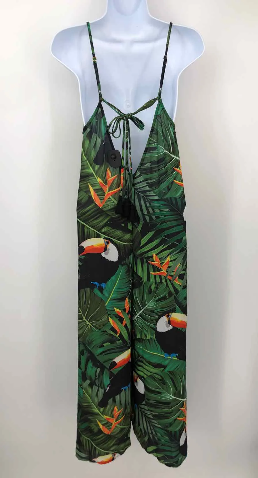 SHOW ME YOUR MUMU Green Black & Blue Multi-Color Tropical Pants Jumpsuit