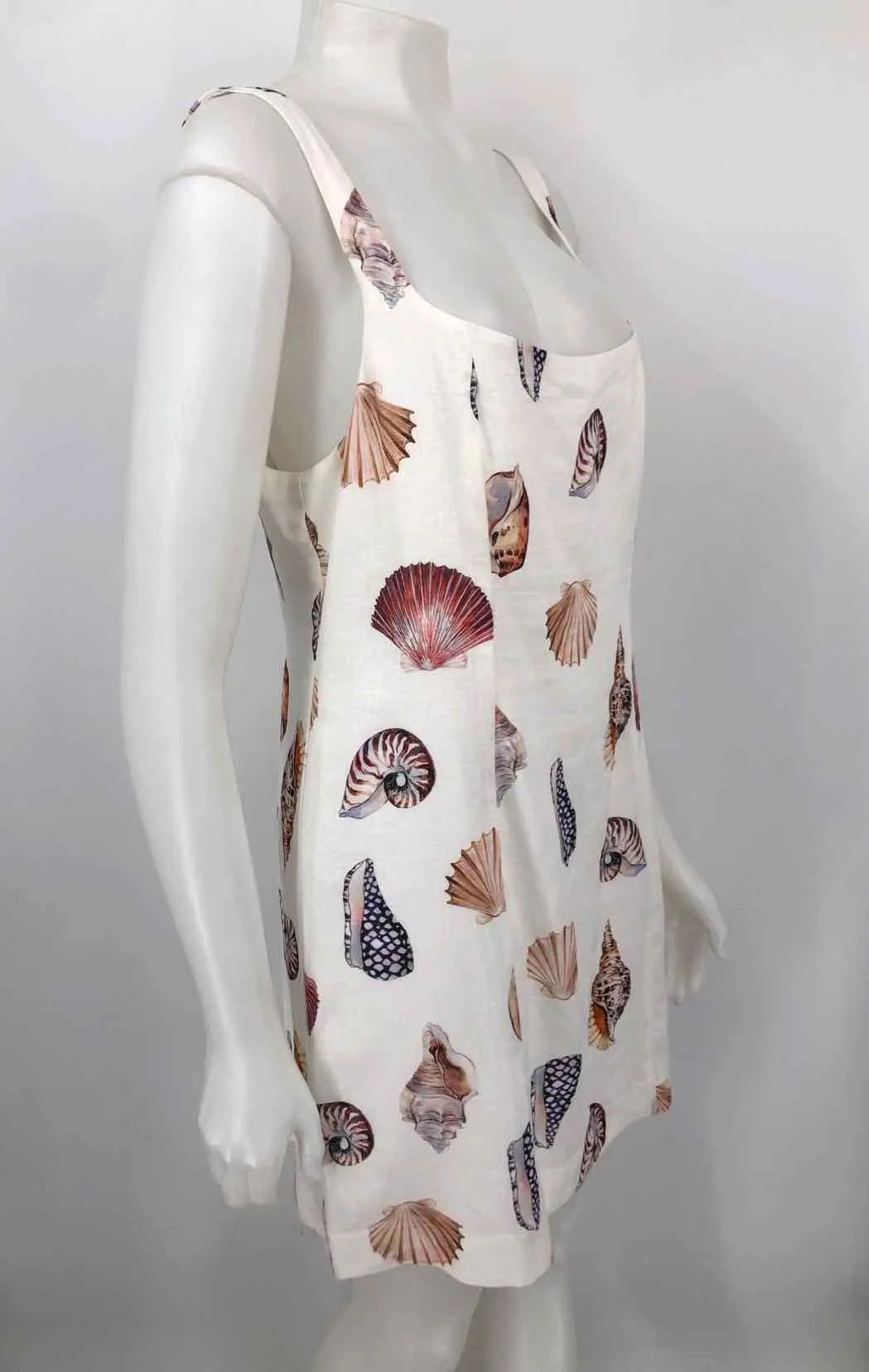 SHOW ME YOUR MUMU White Beige Multi Sea Shells Tank Size LARGE  (L) Dress