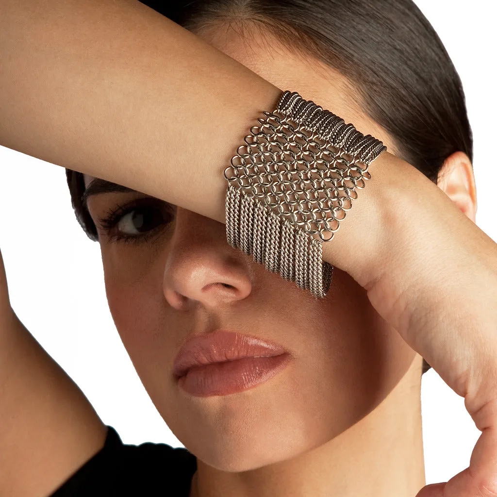 SLINKY 8-Row Sectioned Cuff Bracelet