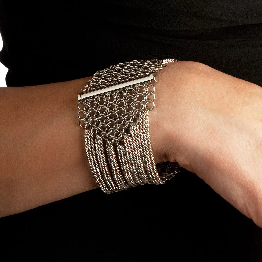 SLINKY 8-Row Sectioned Cuff Bracelet