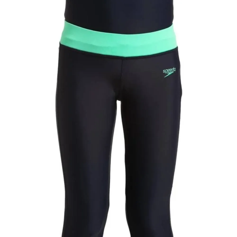 Speedo Girl's Active Swim Capri (True Navy/Green Glow)