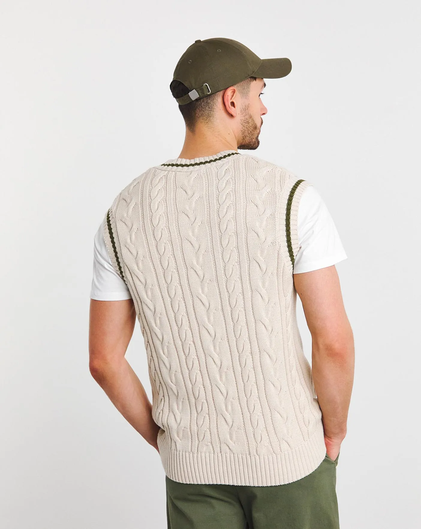 Stone Cable Knitted Sweater Vest