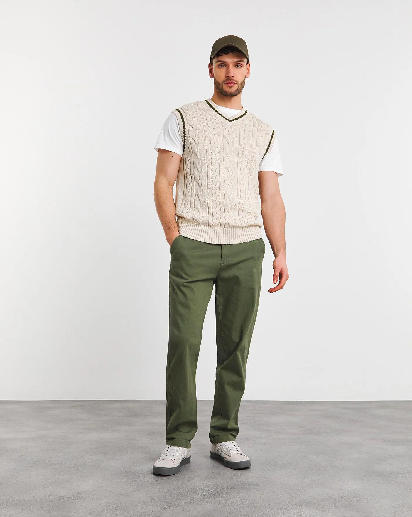 Stone Cable Knitted Sweater Vest