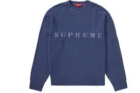 Supreme Stone Washed Sweater Navy