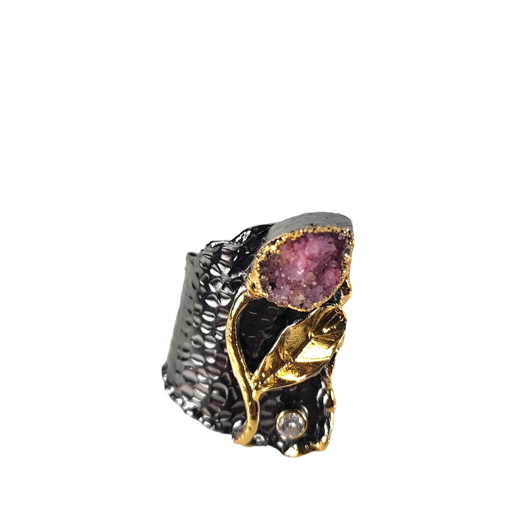 The Becky Wearable Art Druzy Cuff Ring Collection