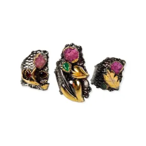 The Becky Wearable Art Druzy Cuff Ring Collection