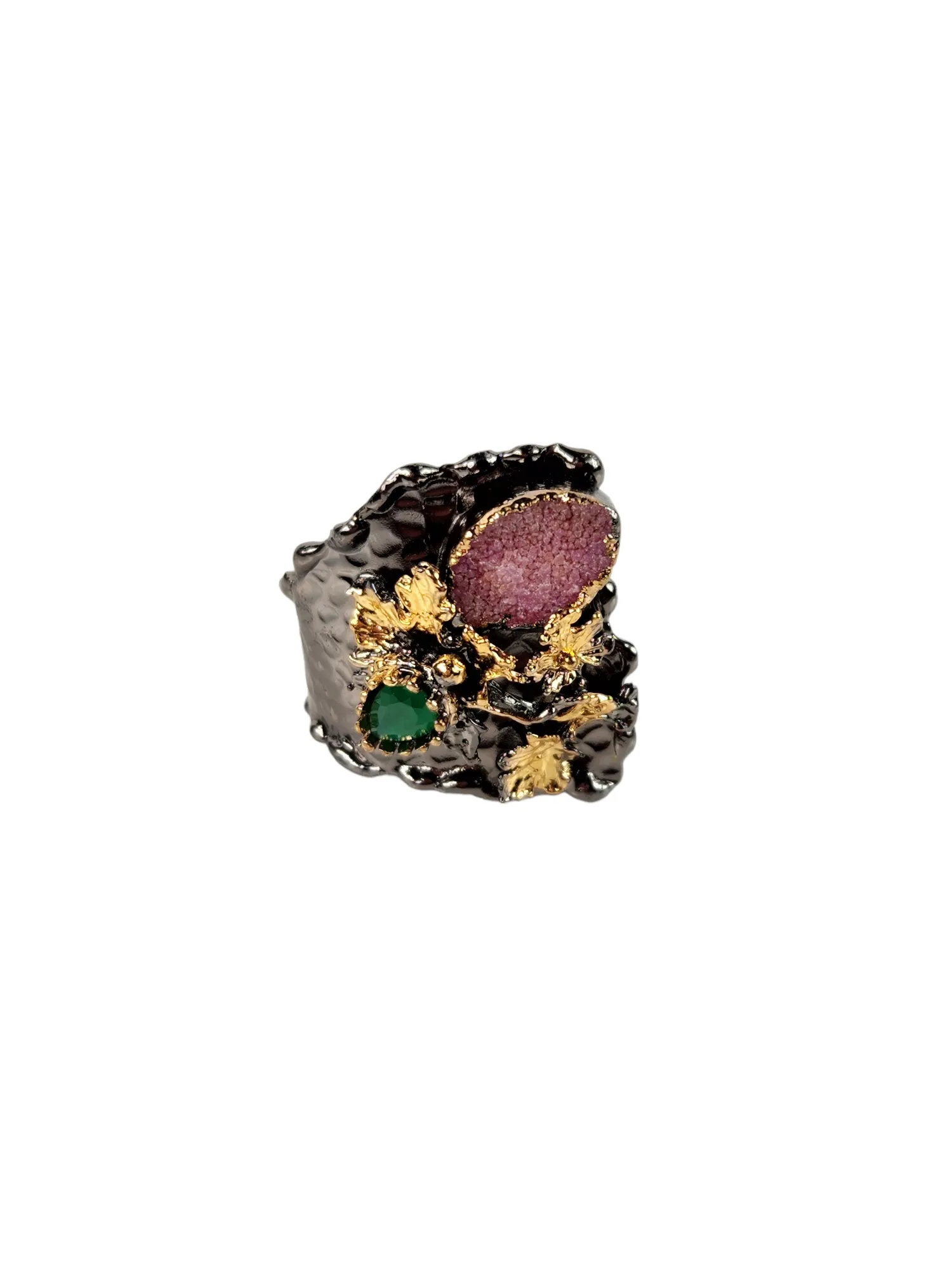 The Becky Wearable Art Druzy Cuff Ring Collection