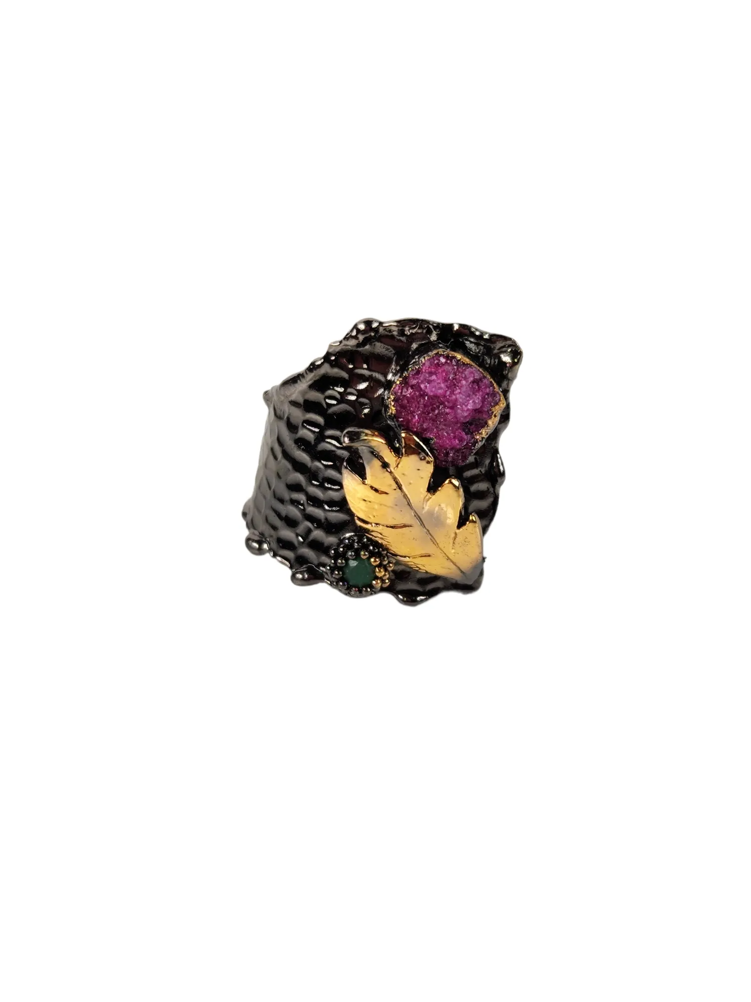 The Becky Wearable Art Druzy Cuff Ring Collection