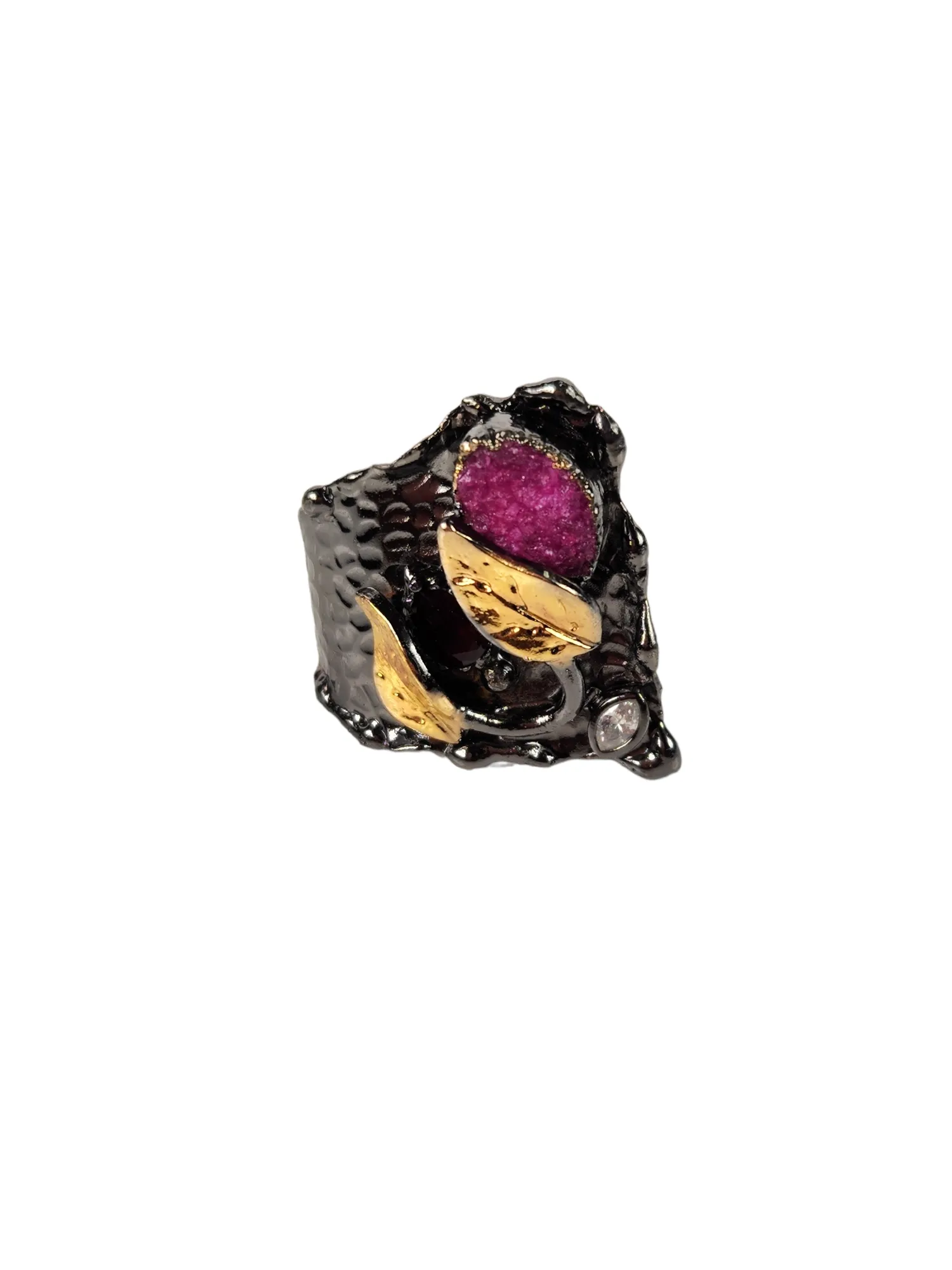 The Becky Wearable Art Druzy Cuff Ring Collection