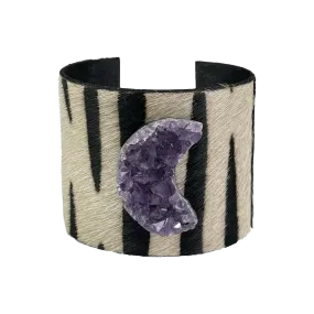 The Chasity Black and White Druzy Moon Cuff Collection